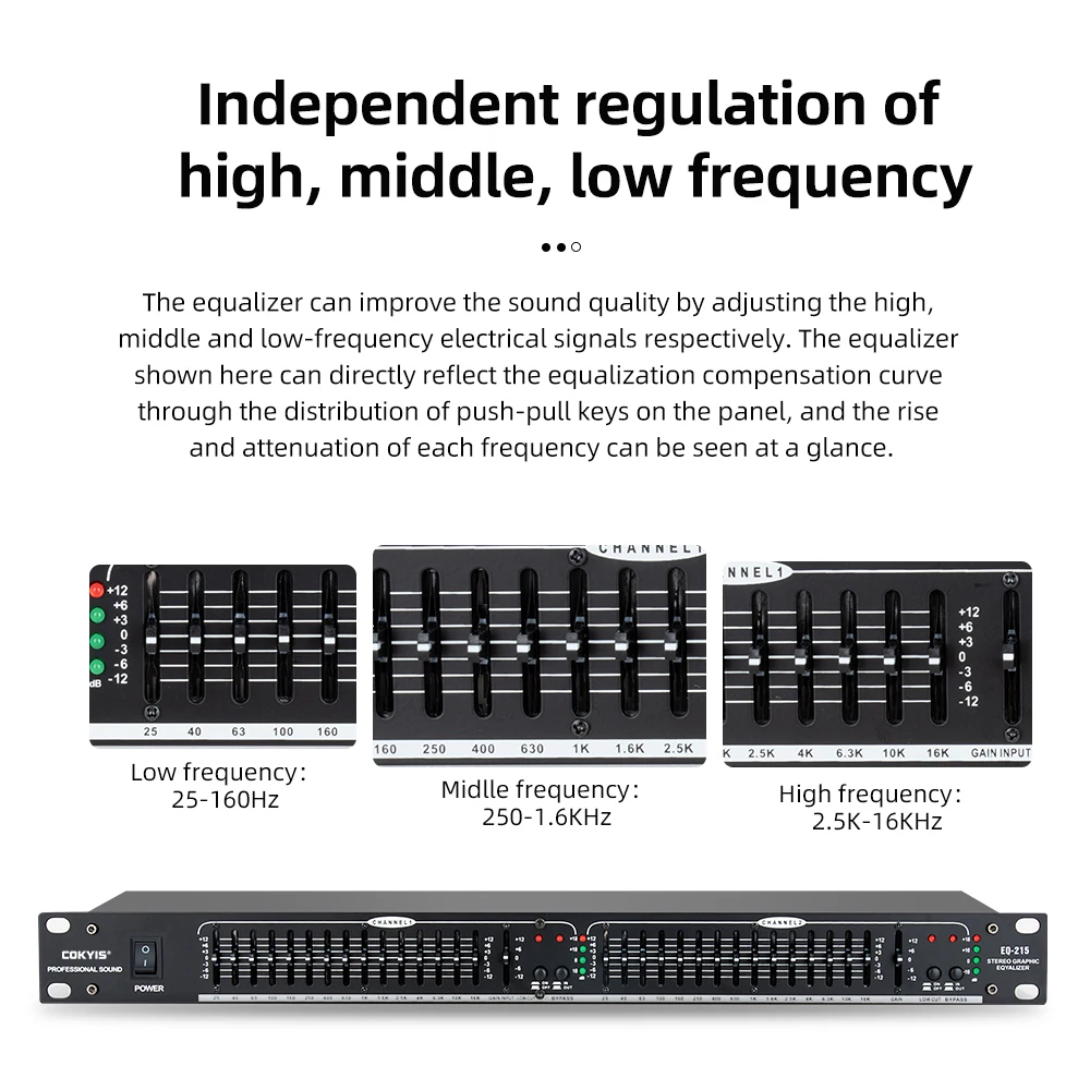 EQ215 professional audio equalizer dual 15-band power equalizer dj karaoke amplifier stage performance sound equipment