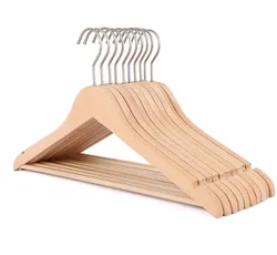 Wholesale perchas high quality hanger natural cintre wood high end household kleiderbgel wood coat hanger for display