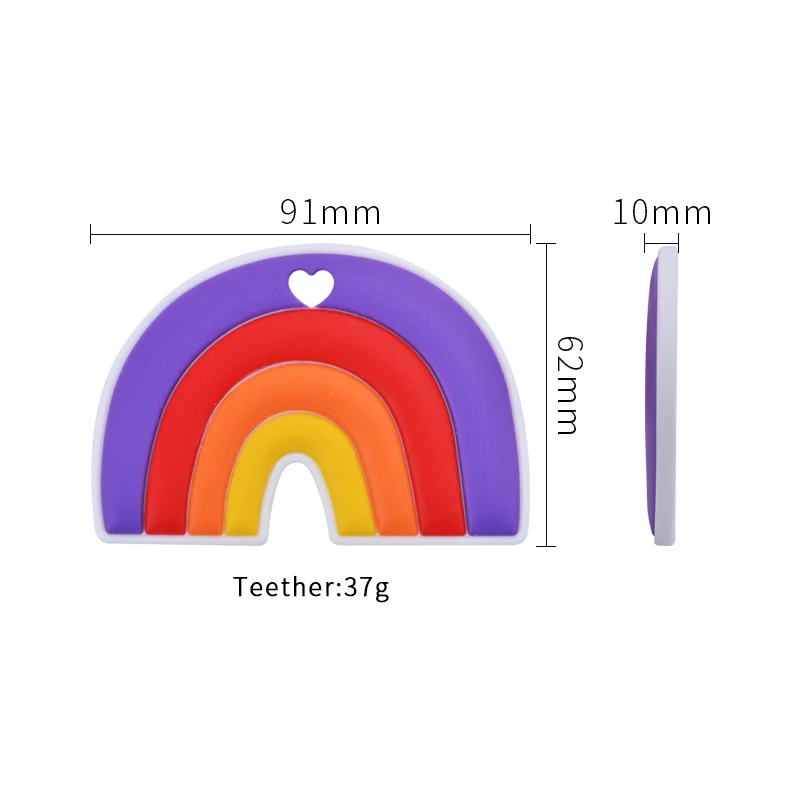 High Quality Silicone Teether Bpa Free Baby Chew Soft Rainbow  Teether Toys for Newborn