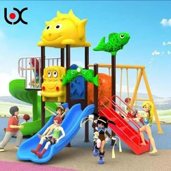 Kids outdoor safety high quality playground plastic garden outdoor playground equipment slide