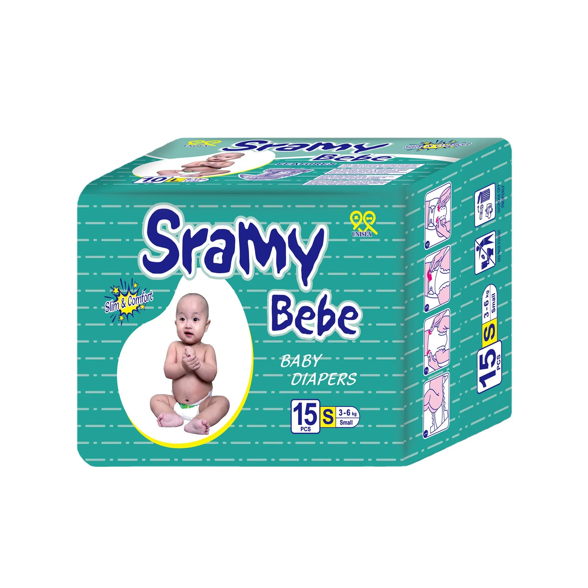 FREE SAMPLE Soft Breathable Absorption Baby Diapers Nappies To Russia Ukraine