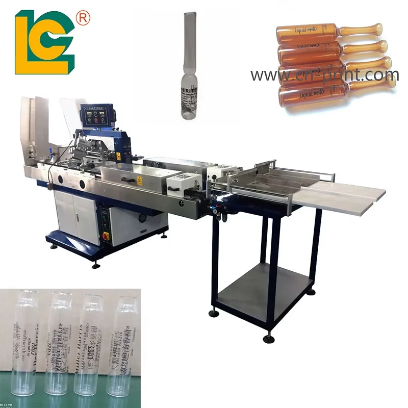LC Brand Automatic Servo 1 Color Ampoule Bottle Serigraphy Screen Printing Machine with LED UV Drying System