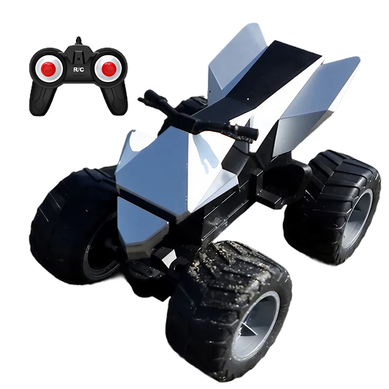 All Terrain Rechargeable Remote Control Off Road RC Motorcycle 1:14 Cyberquad Climbing Car with LED Lights for Outdoor Adventure