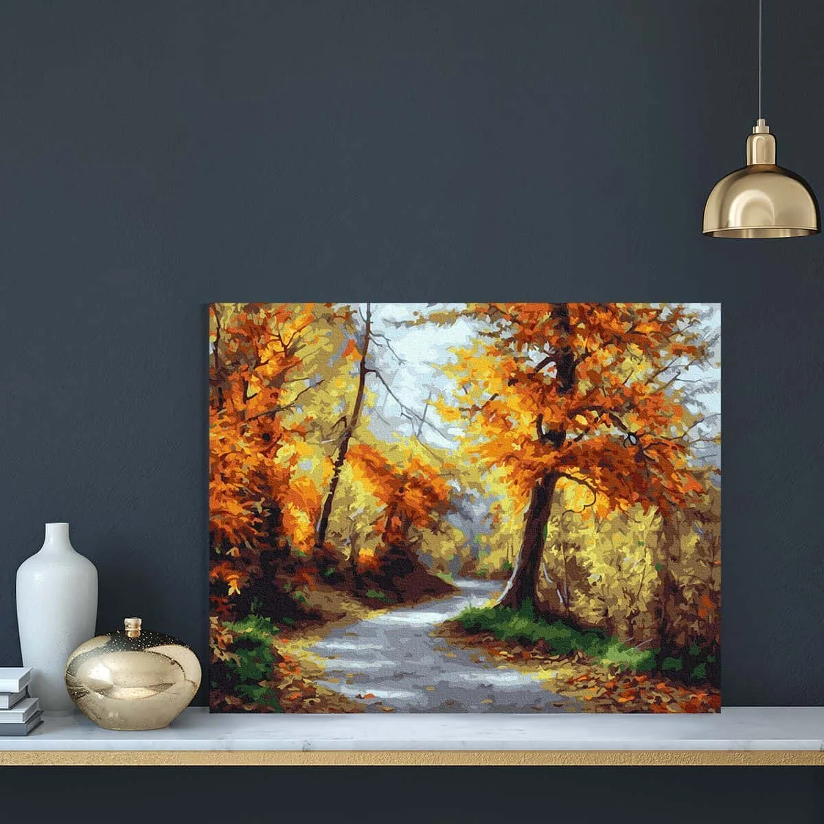 JEIKAI  Home Decor Autumn Forest  Picture   Hand  painting Printed Scenery paint by numbers