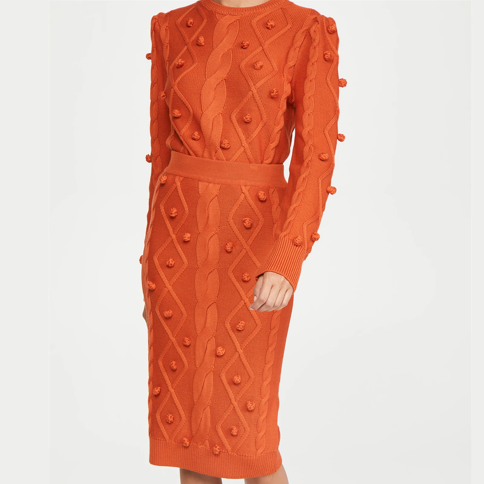 China Factory Private Label New Stylish Manufacture Wholesale Custom High Quality Midi Knit Skirt