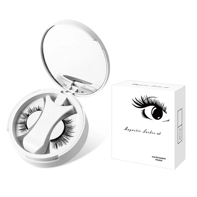 Wholesale Private Label Portable Magnetic Suction Reusable  Magnetic Clip Eye Lashes Set Quantum Magnetic Lashes with Applicator