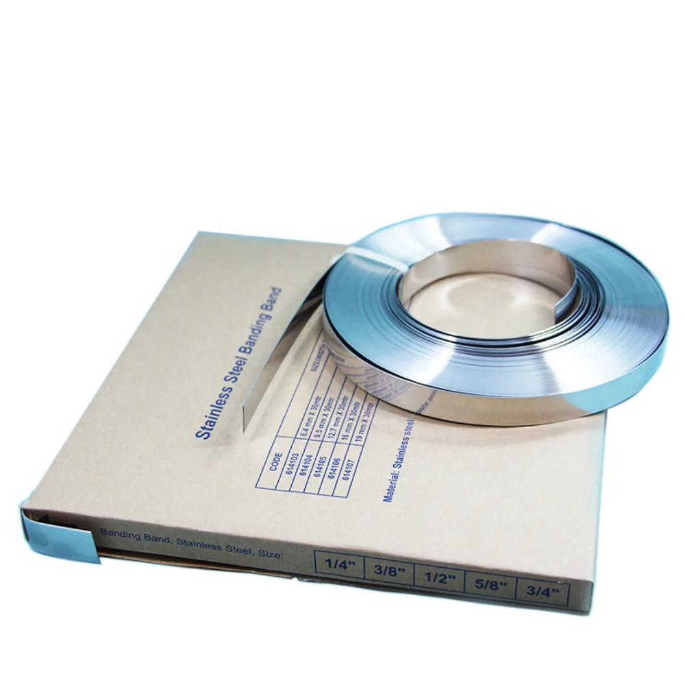 Stainless Steel Strap Banding 12MM 16MM 19MM Width 0.7MM 0.76MM Thickness 201 304 316 Material Pack of 30/50 Meter