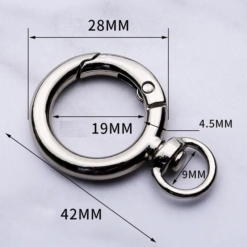 Quality case and bag accessories round alloy rotating ring metal hook bag wholesale dog buckle free samples bags buckle