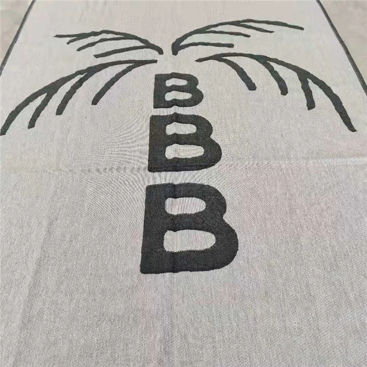 Тканое жаккардовое пляжное полотенце на заказ, пляжное полотенце фута