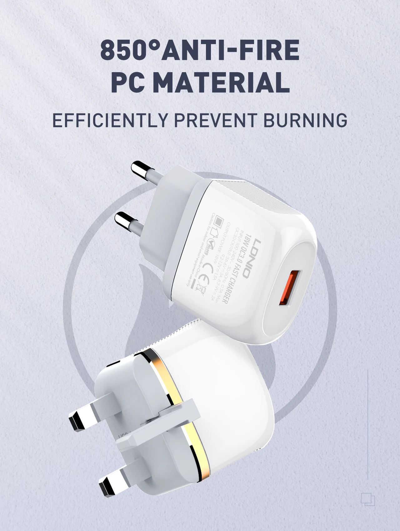 QC3.0 Fast Charging Wall chager 