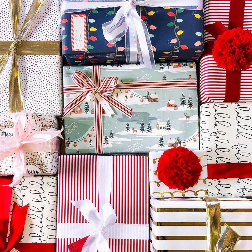 2024 New Edgy Design Tissue Paper Custom Logo Christmas Gift Packing Wrapping Paper