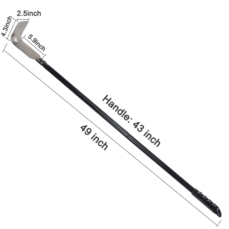 304 Stainless 49 Inch Long Ash Wood Cleaning Rake Slag Scraper for Brick Pizza Oven Long Steel Tool Rabbler Pizza Oven Scrubber