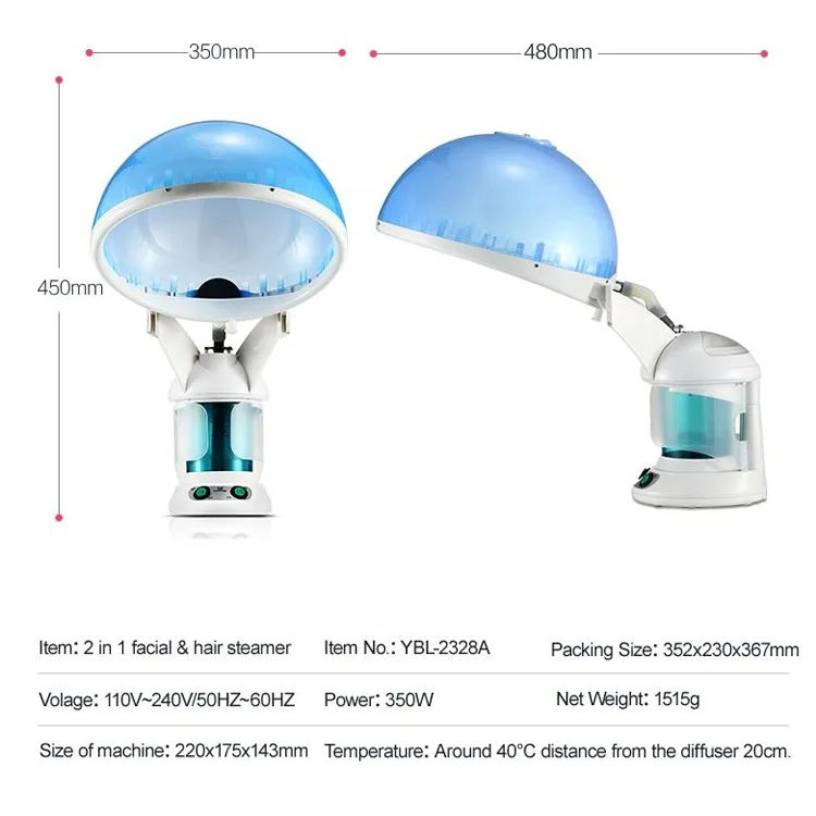 Portable 2 in 1 Facial and Hair Steamer Ozone for Home Use