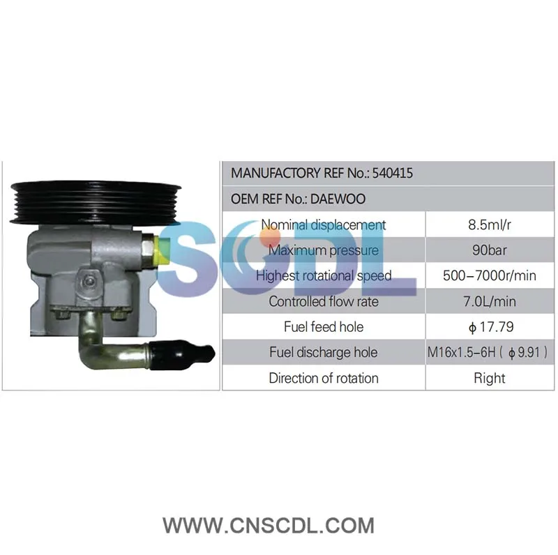 SCDL 540415 steering pump For DAEWOO truck parts