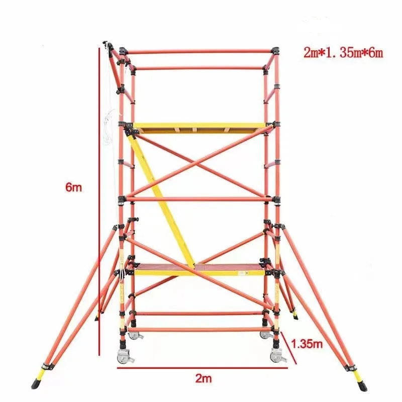 Electric insulation scaffolding construction movable fiberglass scaffolding