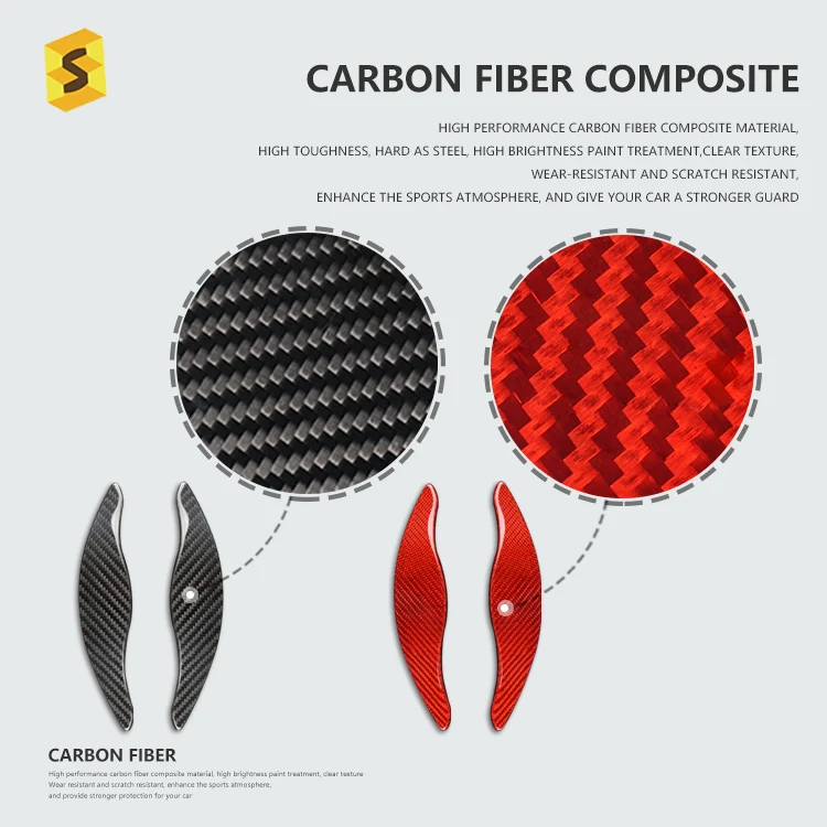  ES Car Interior Steering Wheel Extension Accessories Trim Real Carbon Fiber Shift Paddle For KIA
