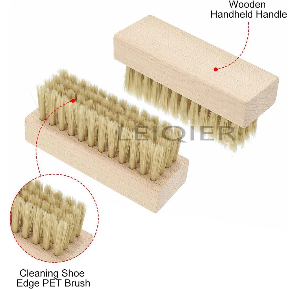 Custom Logo Hard Bristle Brush Premium Sneaker Brushes in Three Different Firmness Levels for Top-to-Bottom Clean