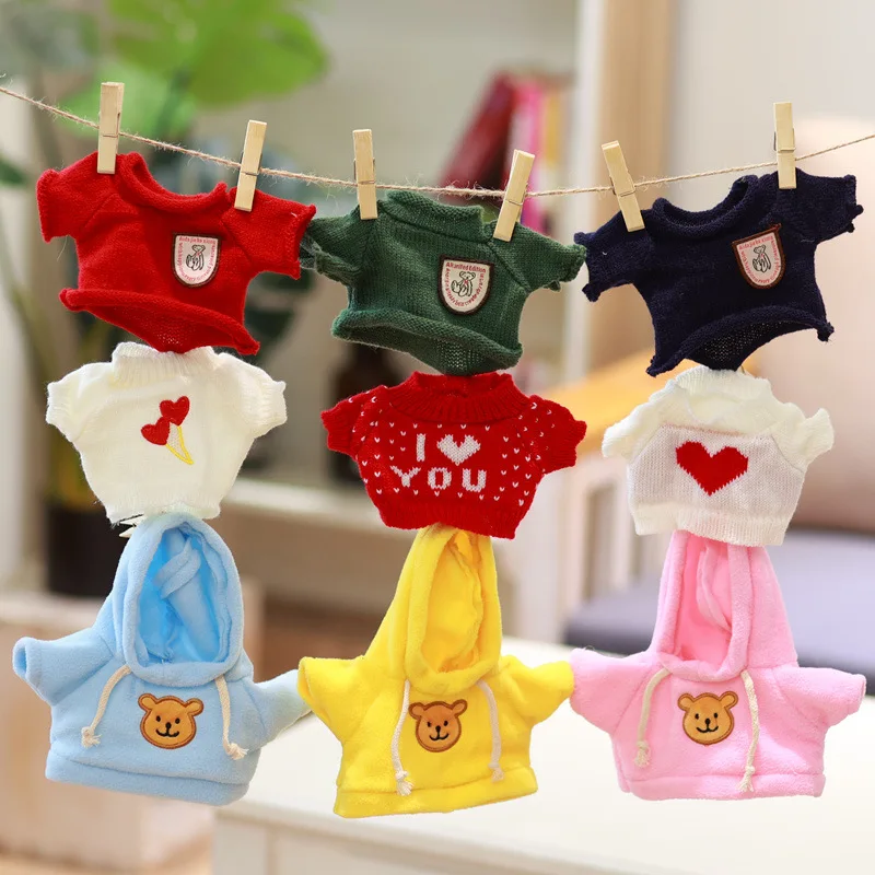Hot teddy bear clothes cotton doll clothes loaded wool hoodie sweater teddy bear 30 cm doll plush toy doll clothes