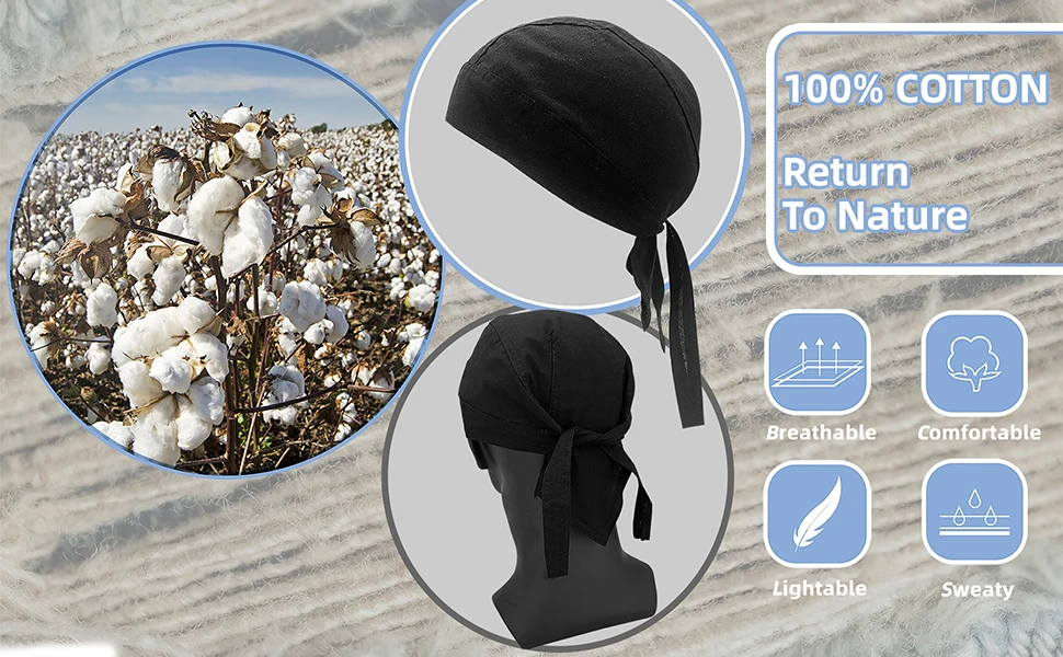 Rag  Cap Cooling Helmet Liner Sweat Wicking Head Wraps Bandana Beanie Bicycle Helmet Liner for Men Women Hiking