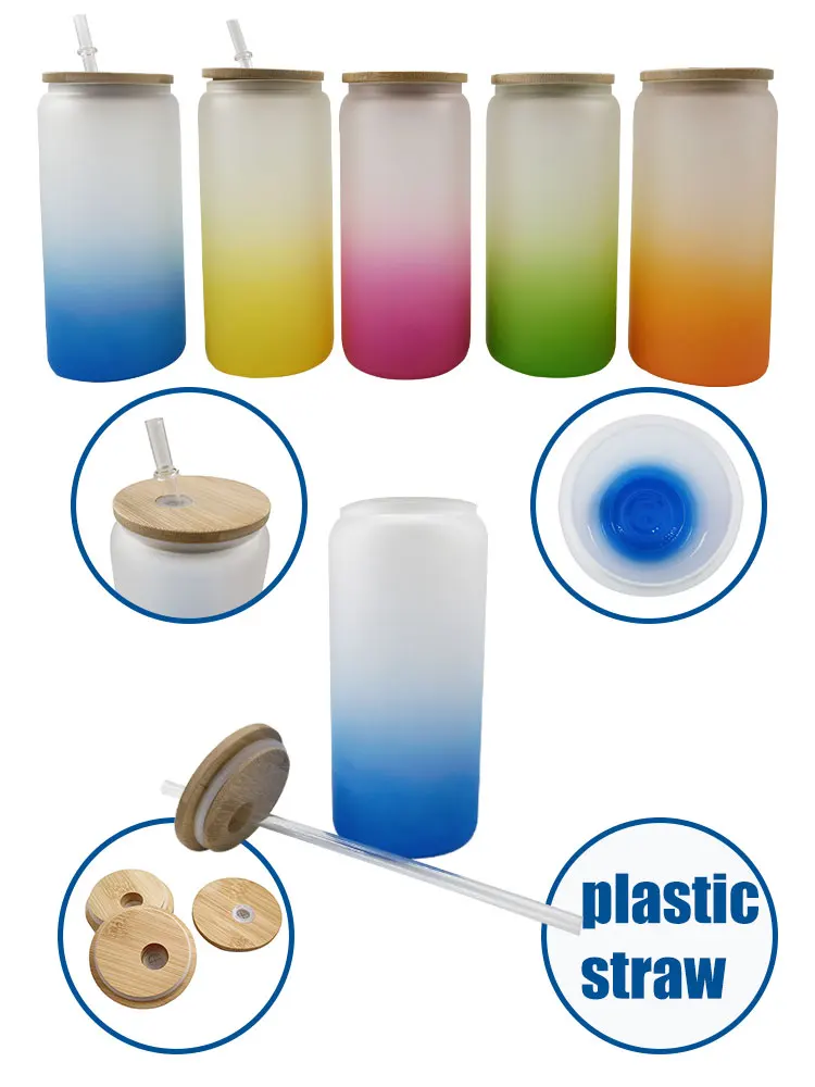 Us warehouse 20oz frosted glass mug custom logo hand blown Double Wall Clear Borosilicate Glass Cup