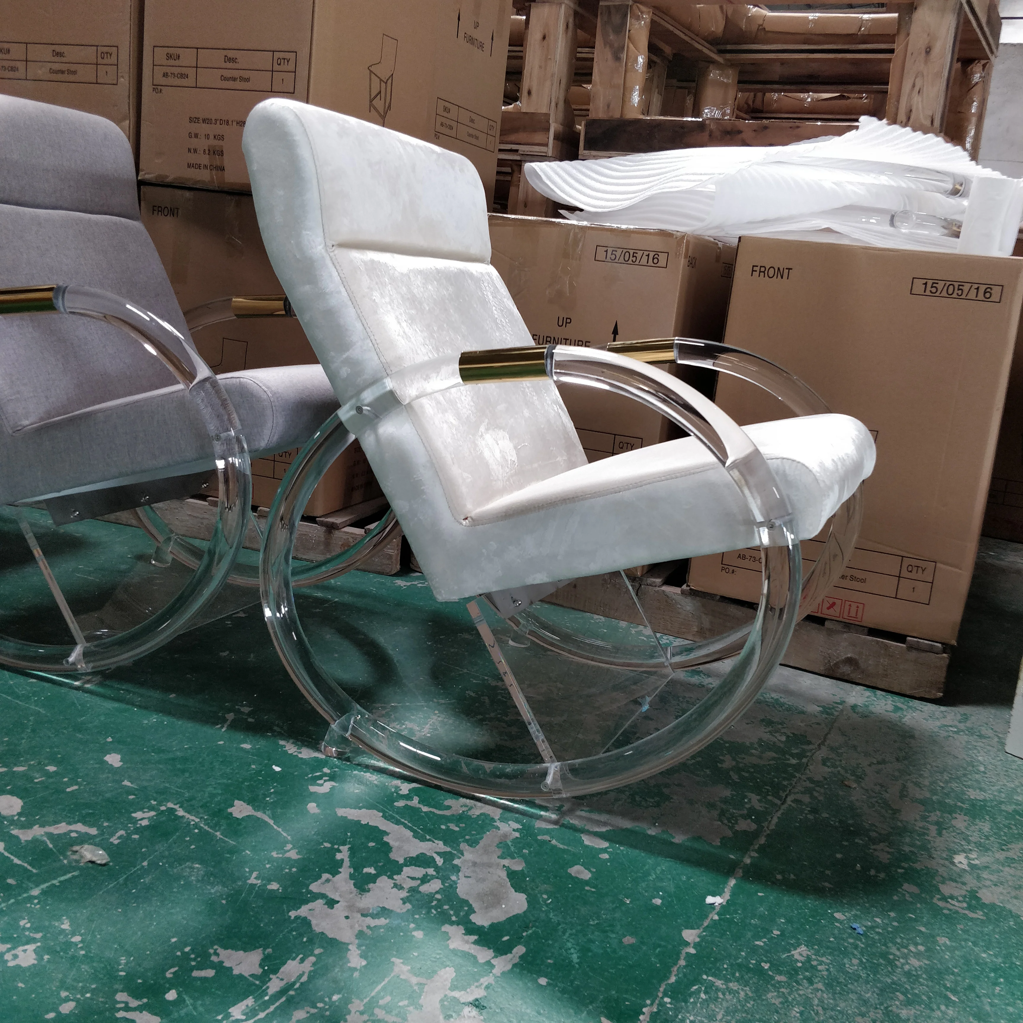 
Acrylic Leisure Rocker chairs with beautiful cushion 