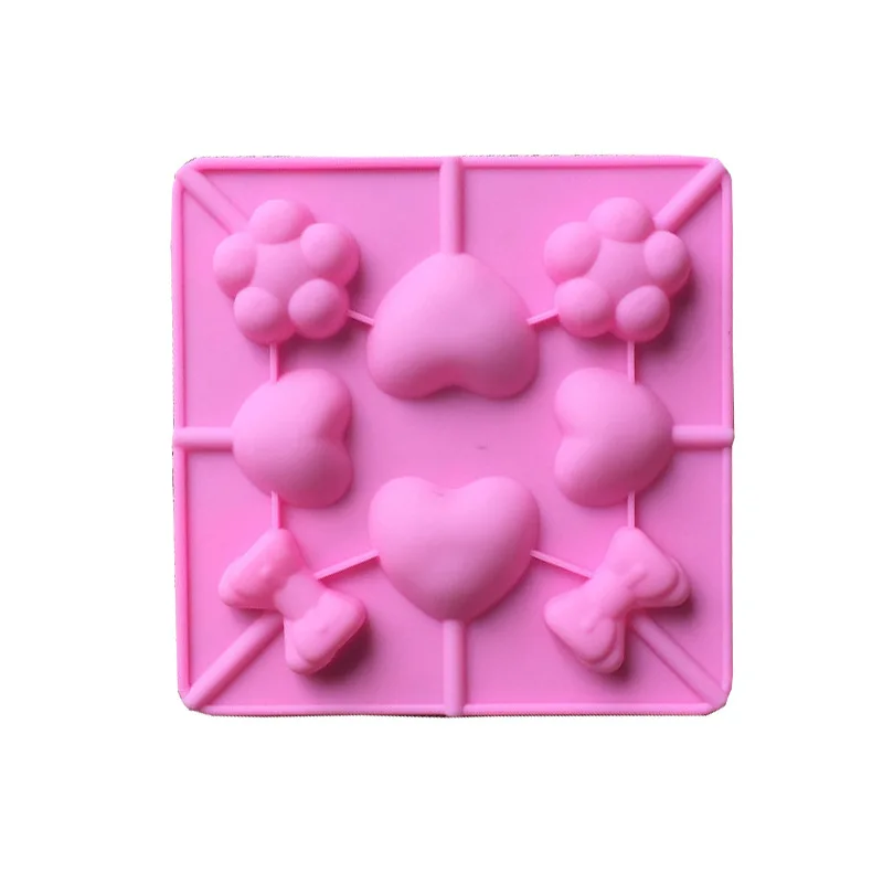 China sale flower love heart lollipop mould silicone mould candy food-grade baking equipments tool