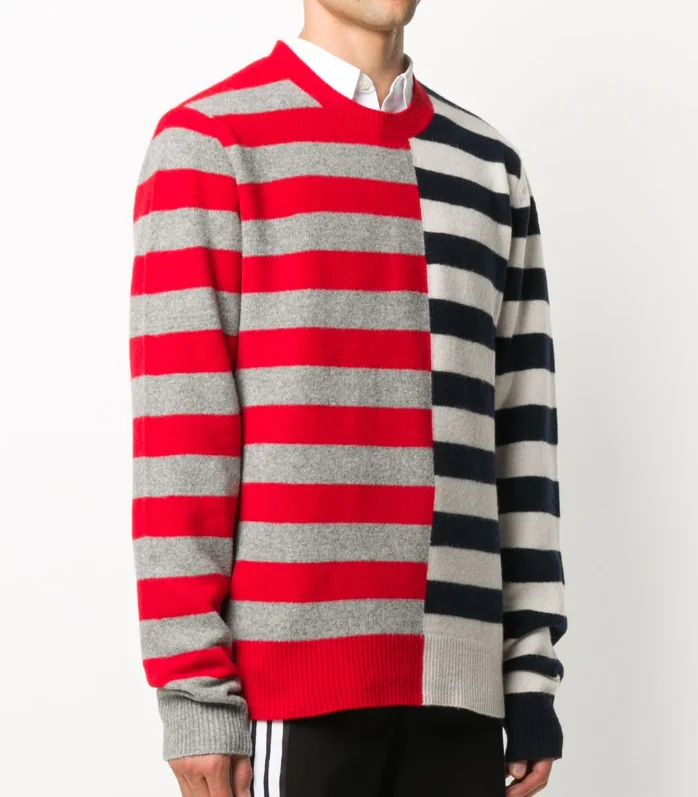 FYB Custom Striped Patch Knitwear Wool Plus Size Jumper Outfit Pullover Cashmere Men Sweater