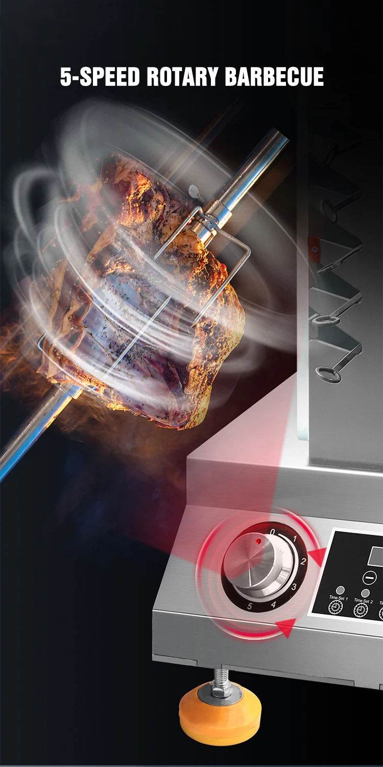 30 Roller Automatic Electric Rotating Shashlik Barbecue Shish Kabob Kebab Maker Shawarma Meat Skewer Yakitori Bbq Grill Machines