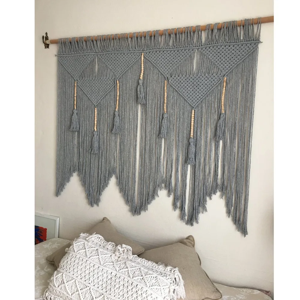 
2021 Nordic style simple modern living room bedroom tapestry macrame bohemian wall hanging for Indoor home decoration 