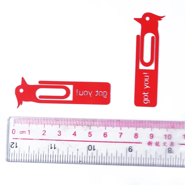 Factory Customized bird shape  with Logo carving metal bookmark promotional gifts