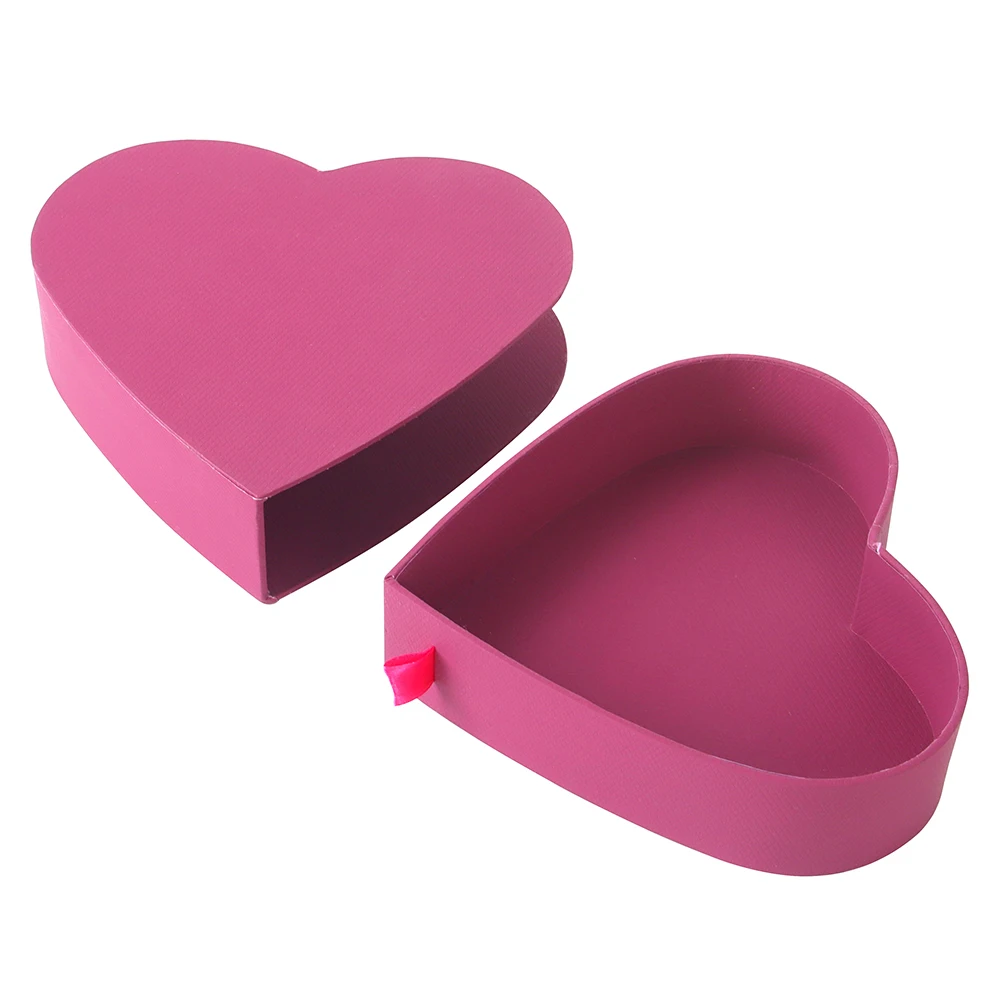Custom Luxury Empty Purple Heart Shaped Drawer Gift Packaging Box For Chocolate Candy and Snacks