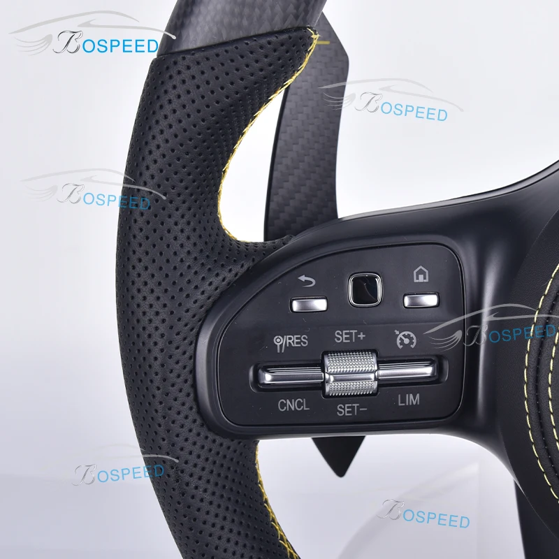 Carbon Fiber Leather Steering Wheel For Mercedes Benz AMG W204 W205 W211 W203 W212 W176 W213 Cla W210 W124 W177 W221 Forged