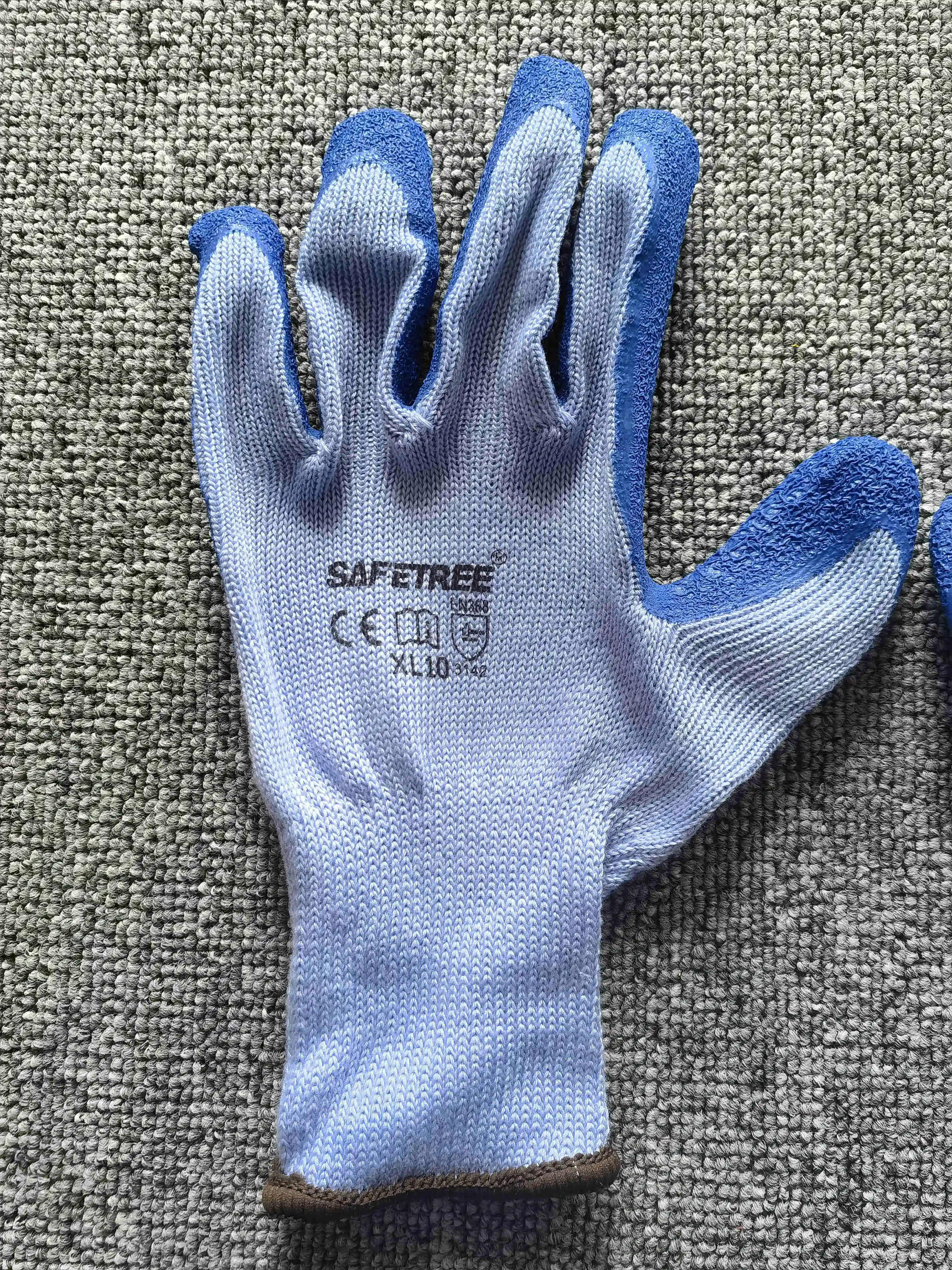 SAFETREE CE EN388 Crinkled Latex Coated Gloves PPE Safety Gloves