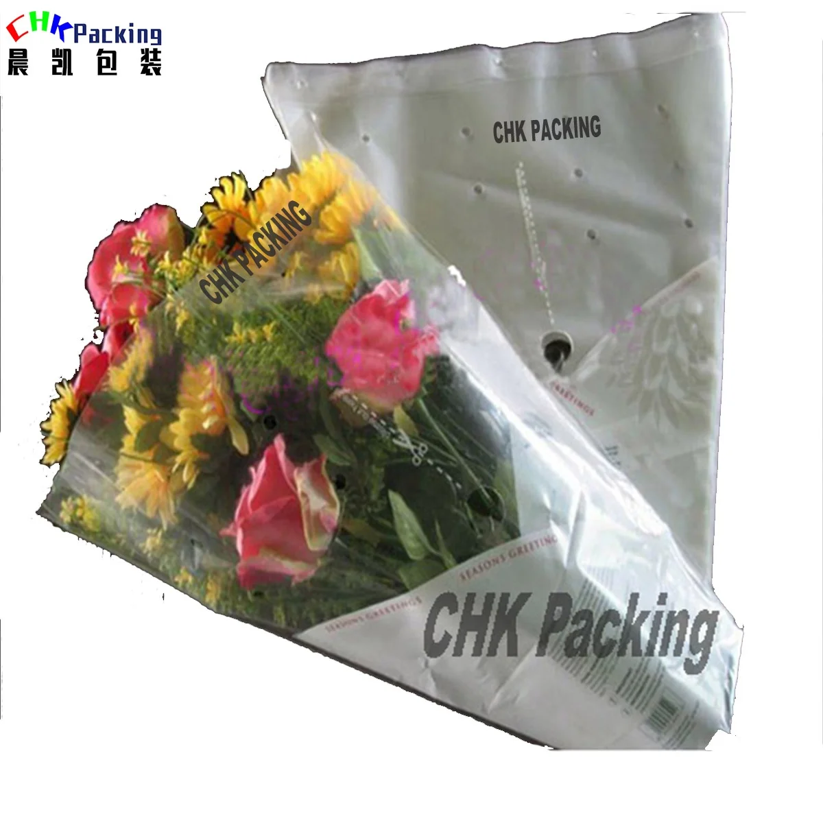 trapezoid bag  transparent flower sleeve Trapezoid Packaging Cellophane Vegetable bag manufacture supplier exporter factory