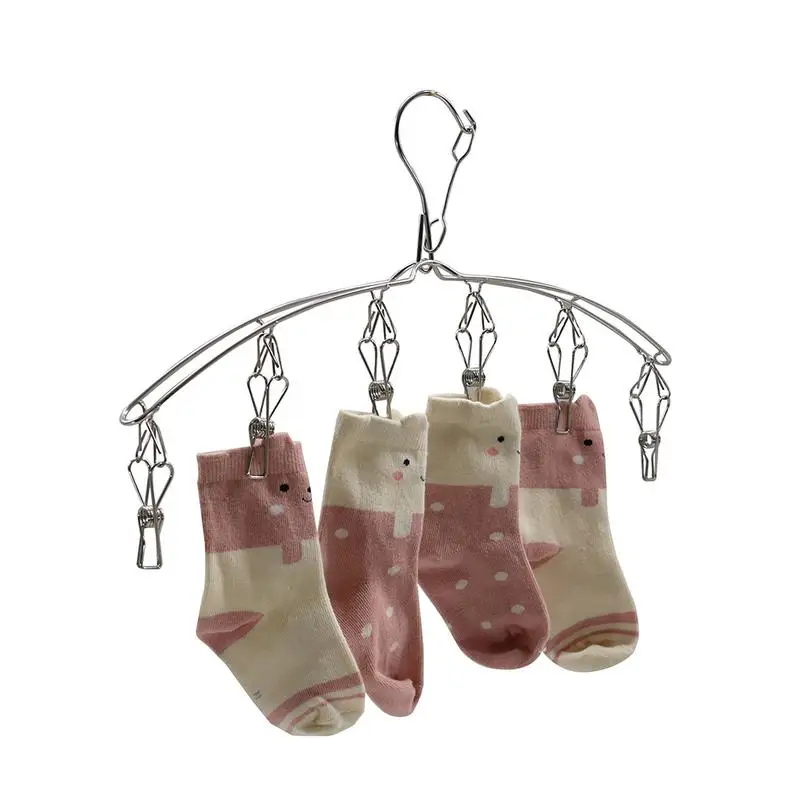 Оптовая продажа многофункциональная металлическая вешалка для рубашек и одежды с 6 зажимами хранения