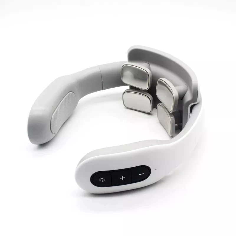 OEM Wholesale Electric Hot Compress Smart Rechargeable U shape Wireless Portable Tens Pulse Heated Neck Massager