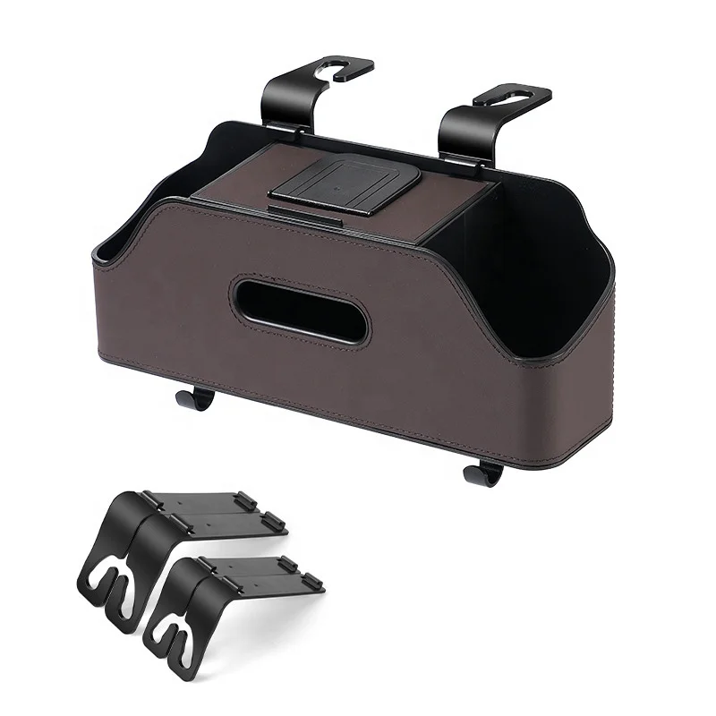Car seat back storage box Car tissue box multi-functional hanging bag water cup storage rack mobile phone stand