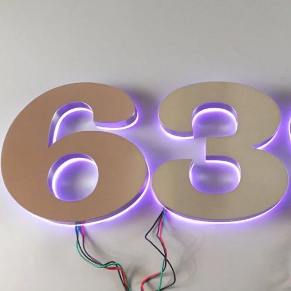 
Custom led alphabet letter stainless steel backlit 3d led letter light for room hotel 