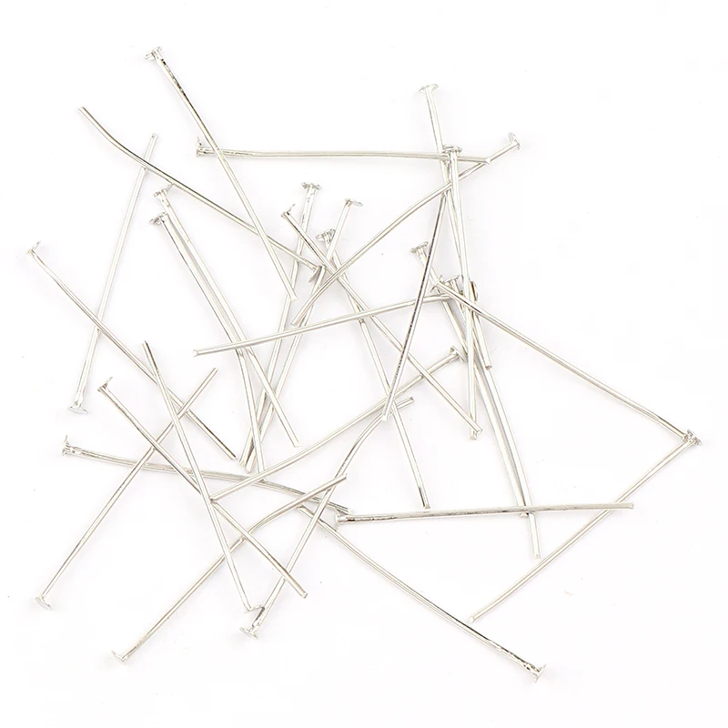 8g/bag  White K Silver 20/24/30/35/40/45mm Flat Head Pins  T Head Pin 9-pin Findings DIY Jewelry Making Jewelry Accessories