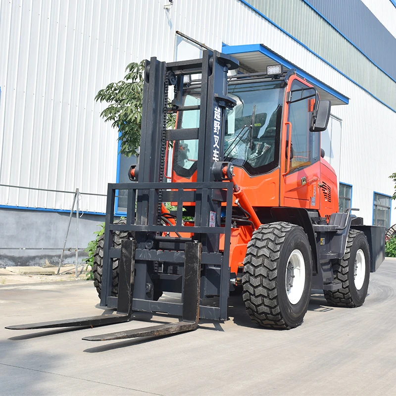 Chinese Brand Small Off-Road Forklift Dhort Light Diesel Forklift Off-Road Sales