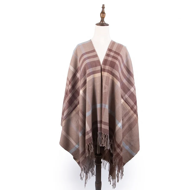 Functional Service Poncho Shawl Cloak Wrap Blanket Bohemian Wool Winter Shawls Women