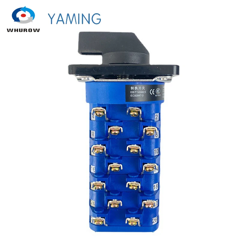 LW39A-16/7 Rotary Cam Switch 16A 690V Position Poles 28 Terminal Control Dual Power Changeover YMW39