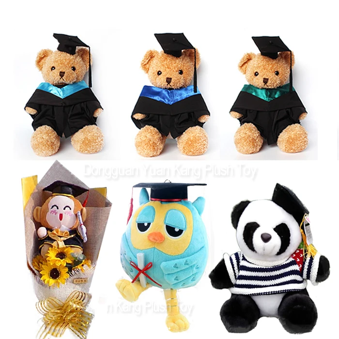 Custom Graduation Stuffed Animals Panda Bouquet Owl Doll Teddy Bear Plush Toy