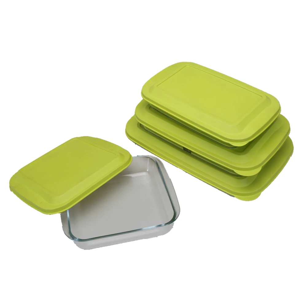 Rectangle Oven Safe High Borosilicate Glass Baking Dishes Glass Bakeware With Lid for Household Baking Dish