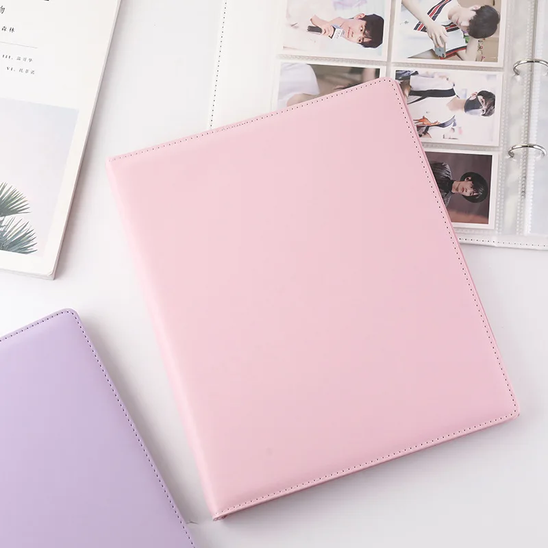 Large PU Leather Case Binder Photo Album Solid Color Collect Book for Photo 3 Inch Pictures Fujifilm Instax Mini Films