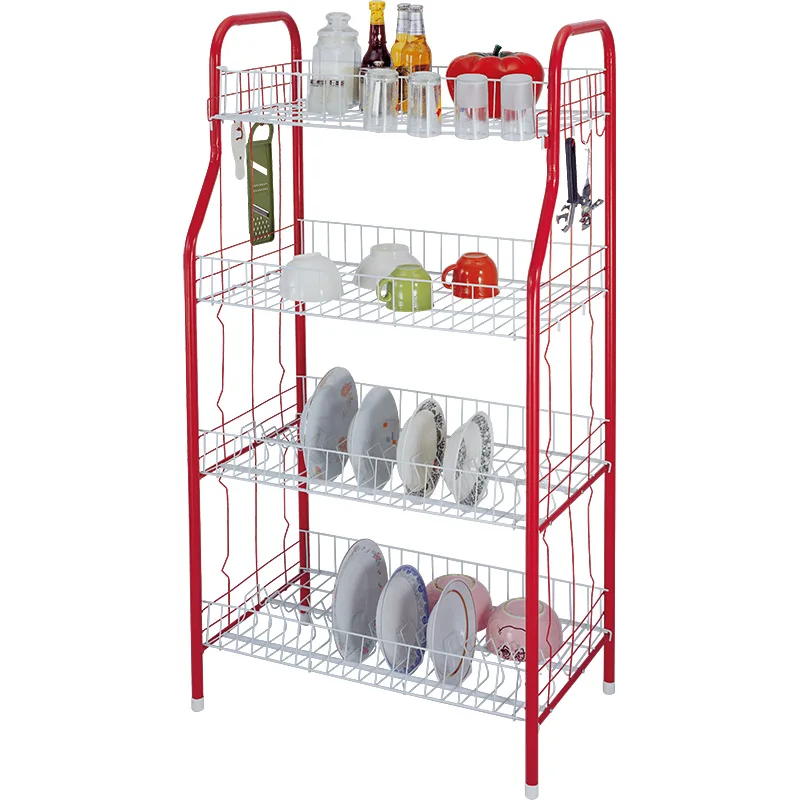 LINK BEST chromium 4 tier dish draining drying rack for kitchen