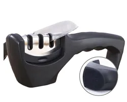 Premium 4-in-1 Kitchen Knife Accessories 3-Stage Knife Sharpener Helps Repair, Restore, Polish Blades and Cut-Resistant Glove