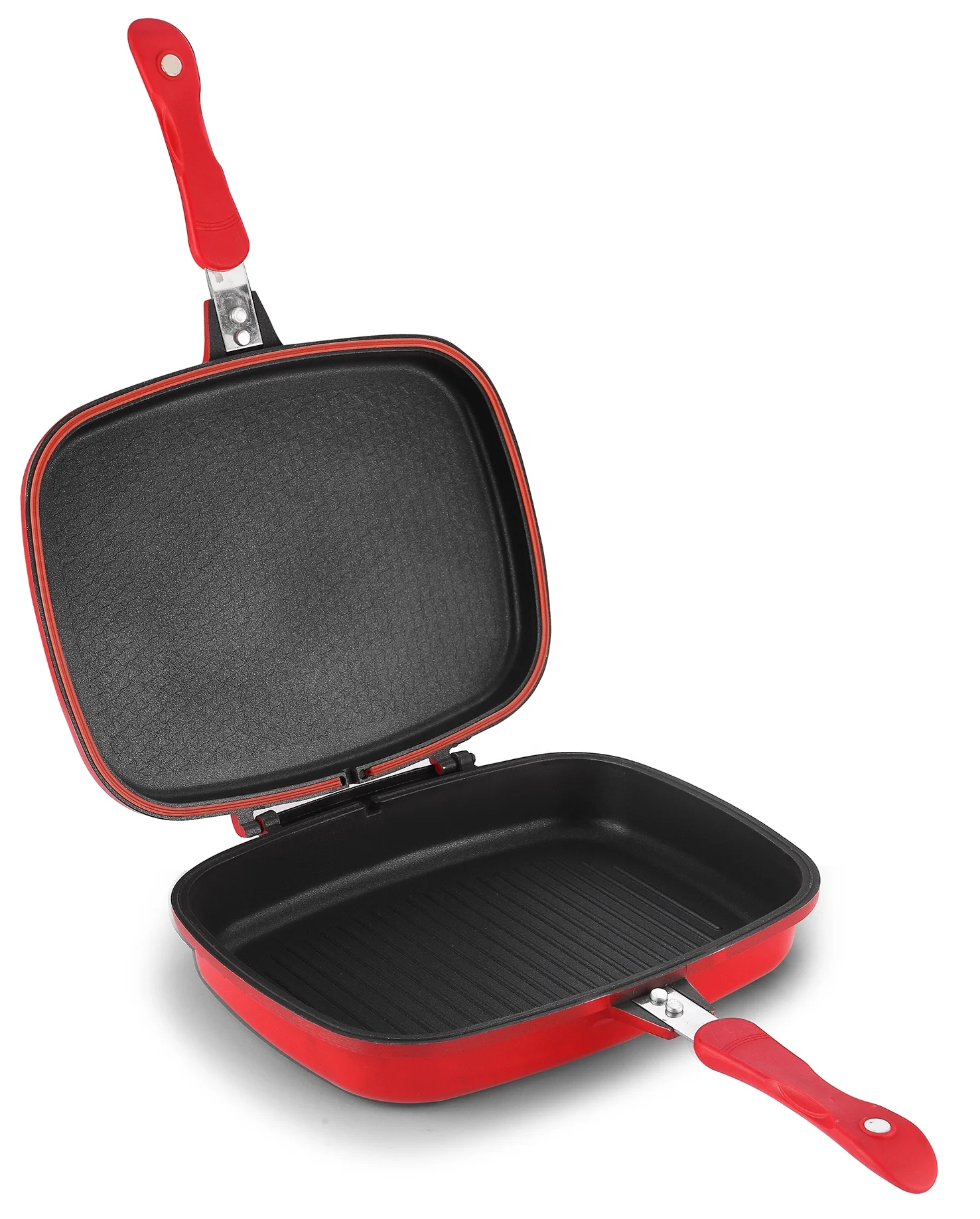 Good quality die cast aluminum nonstick double side grill pan square frypan