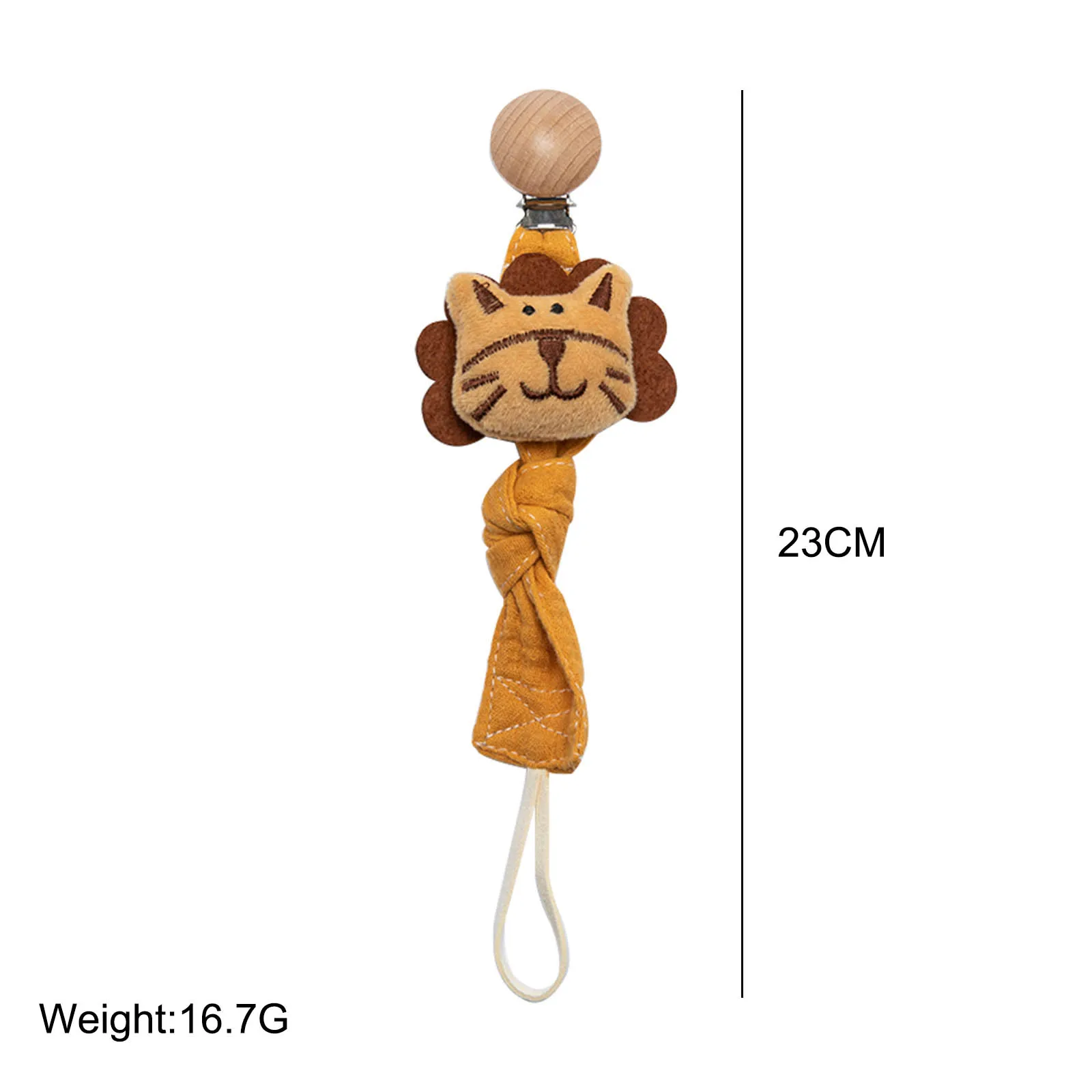 Hot Sale Wholesale Baby Woven Pacifier Chain Wooden Clip Baby Cotton Pacifier Clip Easy To Clean Baby Pacifier Chain