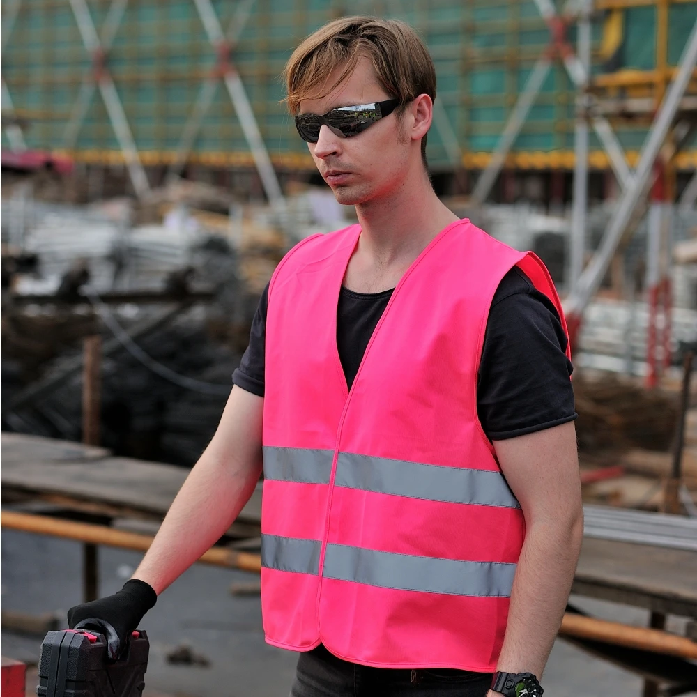 High Visibility Safety Vest pink Hi Vis Security Vest EN471 with logo Printing 100% Polyester OEM  Gilet De Securite Enfants